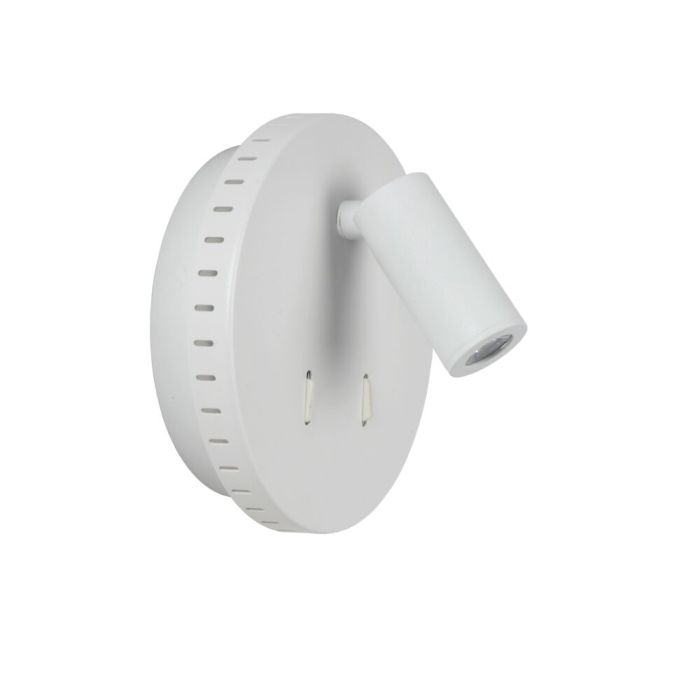 Applique da parete moderna bianca, Bentjer, 6W, 3000K LED, con interruttore