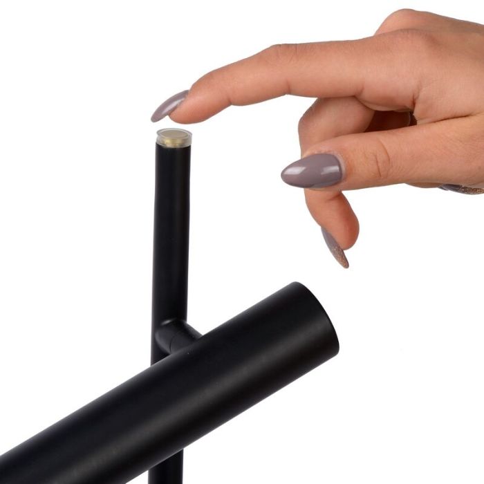 Piantana da lettura da terra moderna nera, Philon, 4,5W, 3000K LED, controllo touch