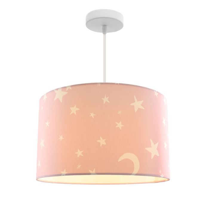 Lampada a sospensione per bambini rosa in tessuto, Stars