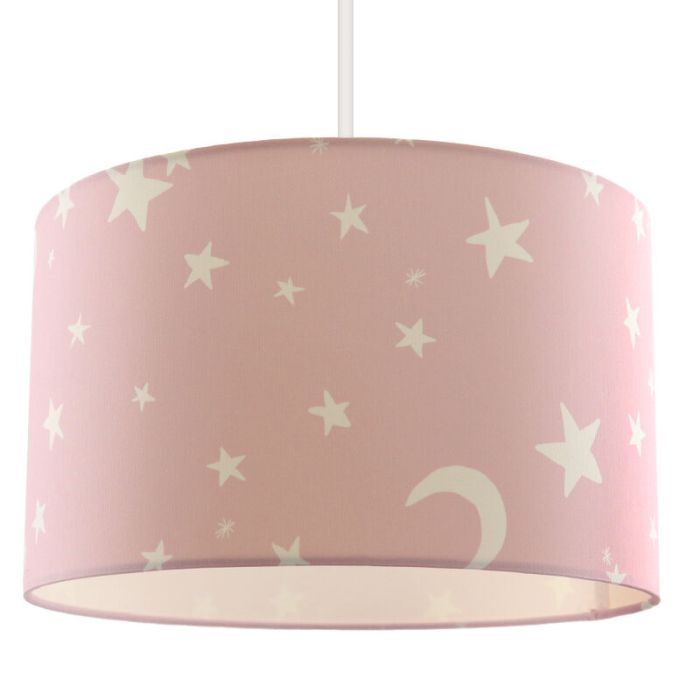 Lampada a sospensione per bambini rosa in tessuto, Stars