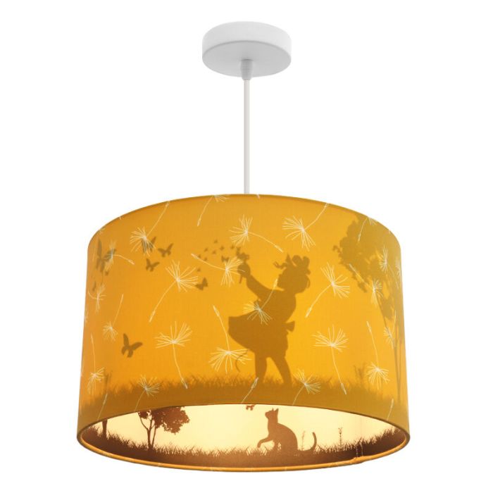 Lampada a sospensione per bambini gialla in tessuto, Butterfly