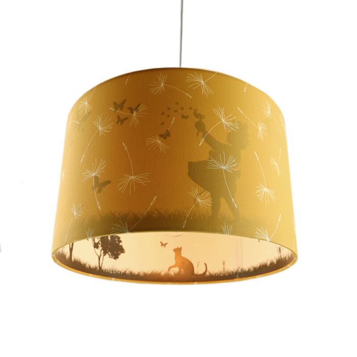 Lampada a sospensione per bambini gialla in tessuto, Butterfly