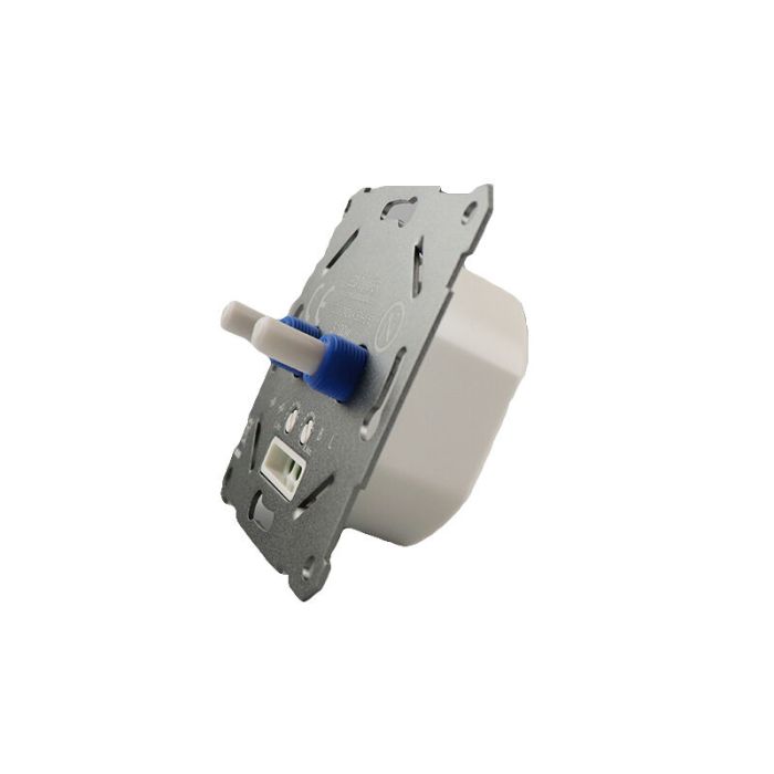 Duo dimmer, interruttore, con cornice di copertura bianca e piastra centrale
