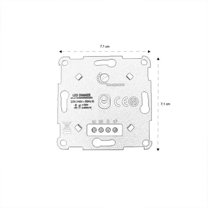 Duo dimmer, interruttore, con cornice di copertura bianca e piastra centrale