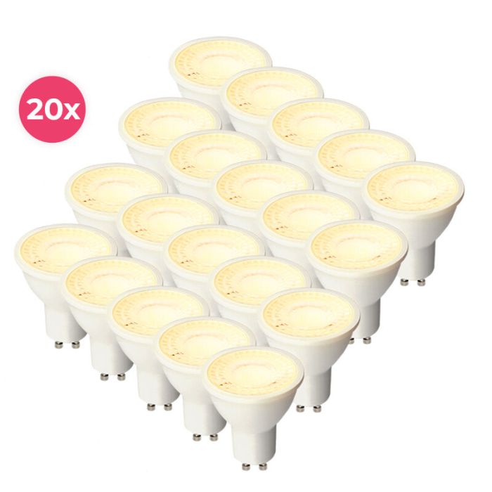 Confezione da 20 lampade a LED GU10 bianche dimmerabili Antonie, 5w, bianco caldo