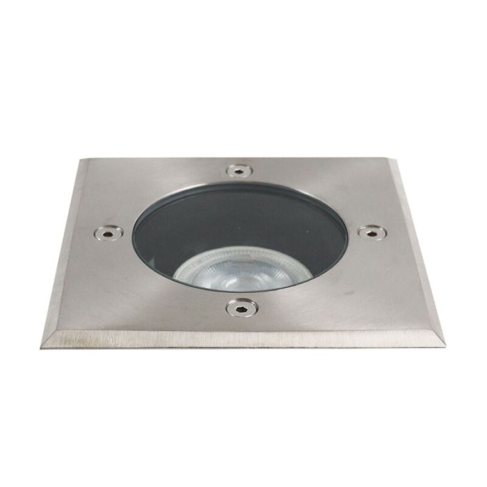 Faretto da esterno a pavimento cromato moderno, Clenton, IP44