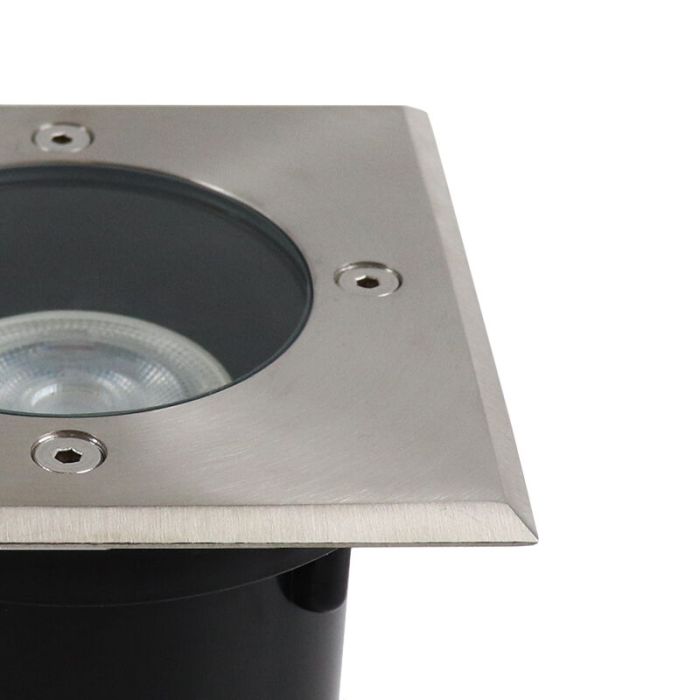 Faretto da esterno a pavimento cromato moderno, Clenton, IP44