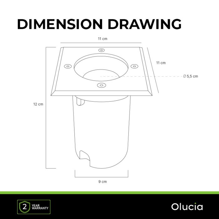 Faretto da esterno a pavimento cromato moderno, Clenton, IP44