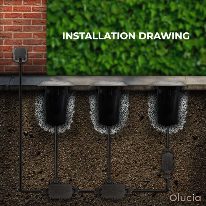 Faretto da esterno a pavimento cromato moderno, Clenton, IP44