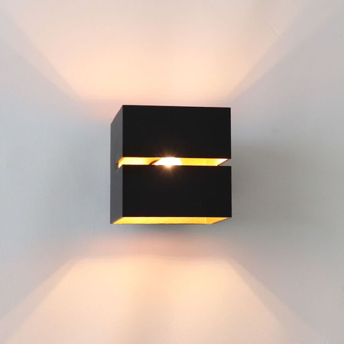 Lampada da parete up down moderna nera, Zita