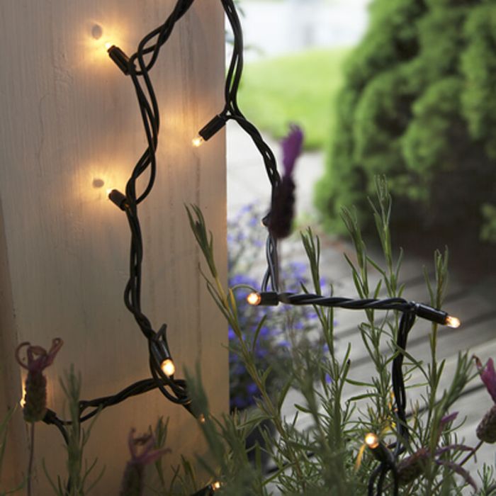 Illuminazione ad albero collegabile nera da 20 m, 10 LED p/metro, IP67 - Bianco caldo