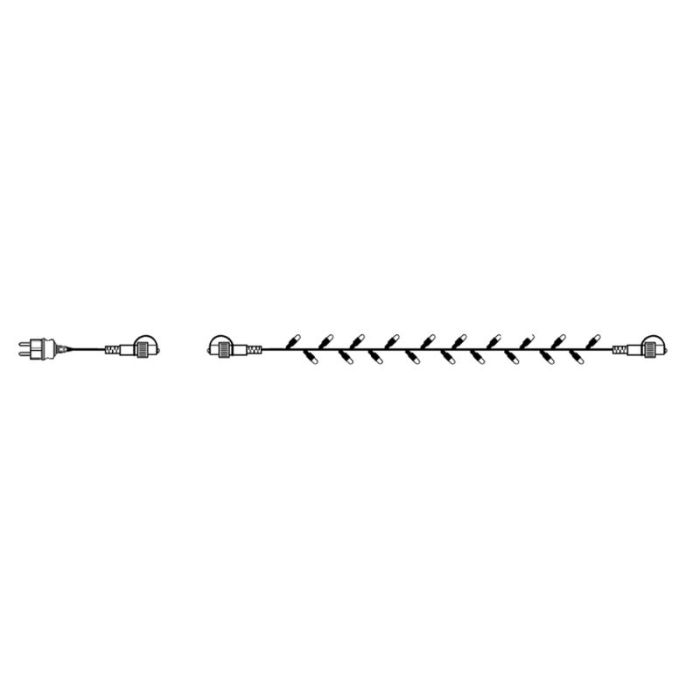 Illuminazione ad albero collegabile nera da 20 m, 10 LED p/metro, IP67 - Bianco caldo