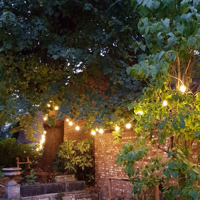 10m catena luminosa da esterno con 10 lampadine bianche