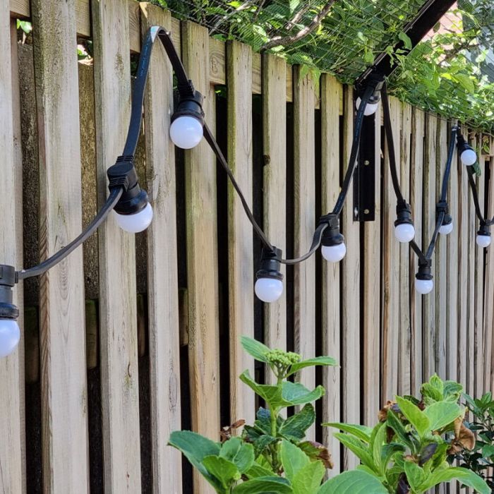 10m catena luminosa da esterno con 10 lampadine bianche