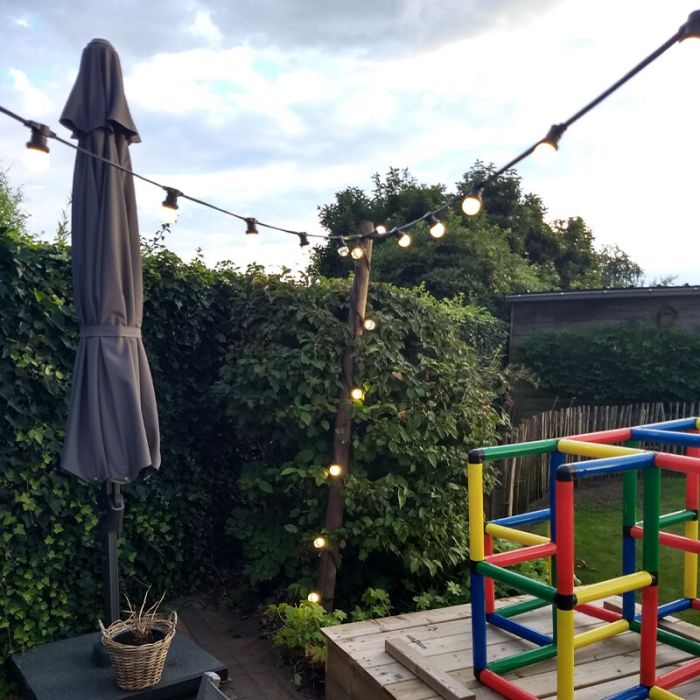 5m catena luminosa da esterno con 10 lampadine bianche