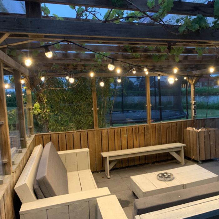 35m catena luminosa da esterno con 35 lampadine trasparenti