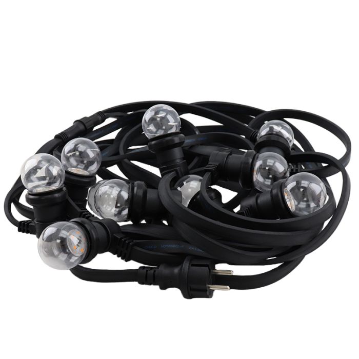 50m catena luminosa da esterno con 50 lampadine trasparenti