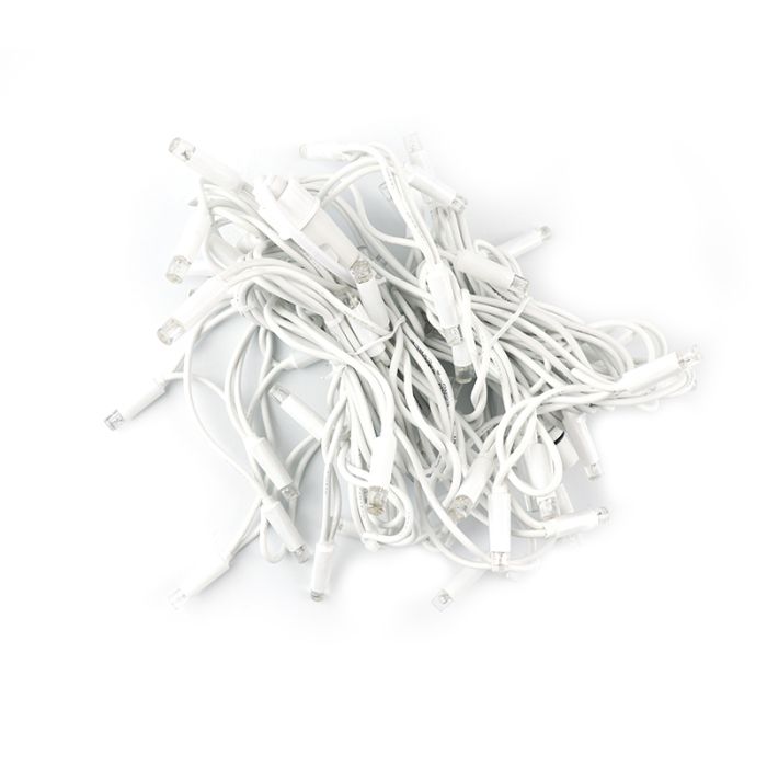Illuminazione ghiacciolo collegabile da 8 m, cavo bianco, IP67, altezza 70 cm - Bianco caldo