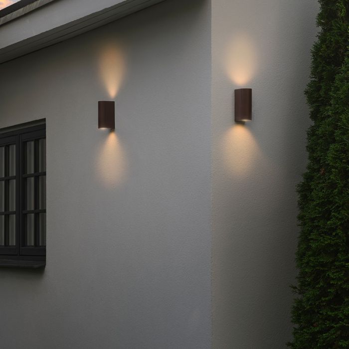 Lampada da parete up down moderna color ruggine, Dion, IP44