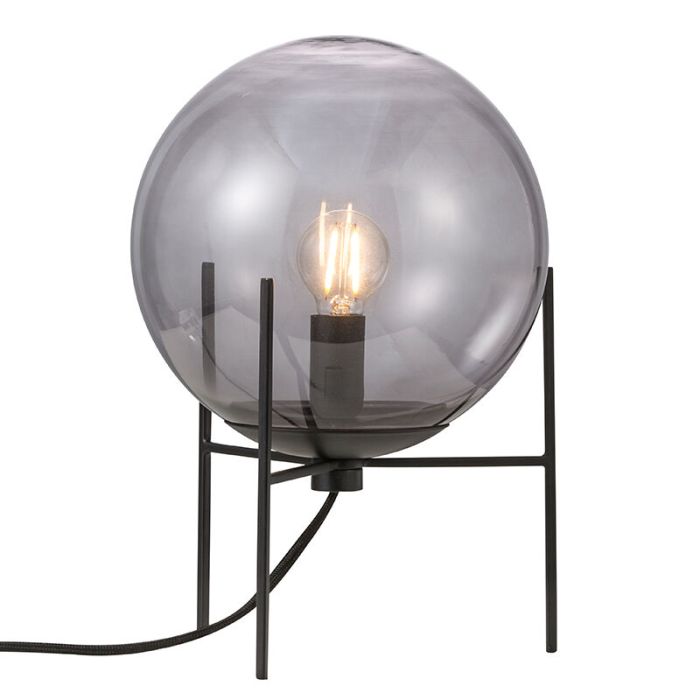 Lampada da tavolo design nera, Alton, con interruttore