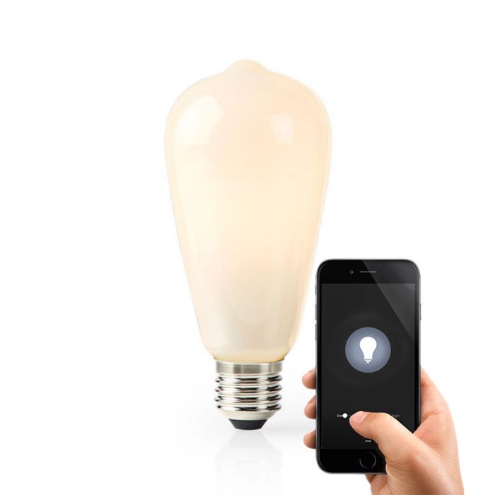 Lampadina LED E27 Edison Bianca Smart, ST64, 5W, 2700K Bianco Caldo