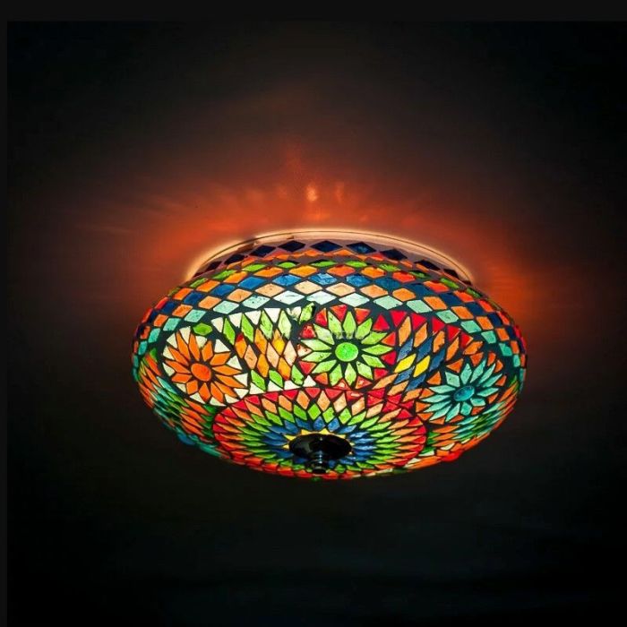Plafoniera orientale multicolore in mosaico, Mimoun