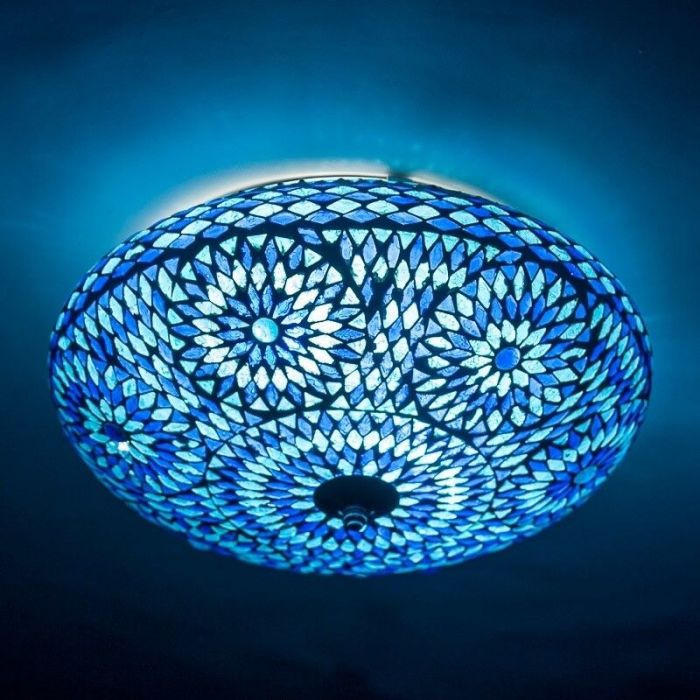Plafoniera orientale blu in mosaico, Louay