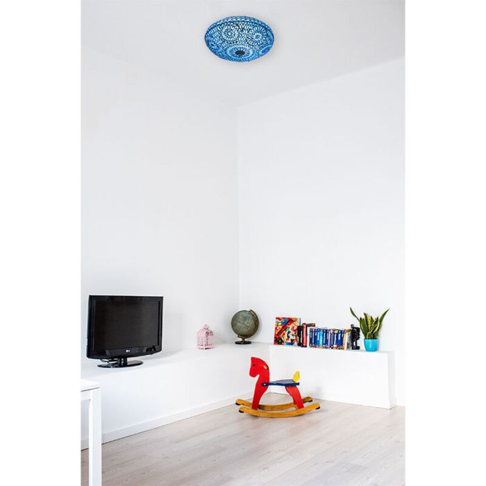 Plafoniera orientale blu in mosaico, Louay