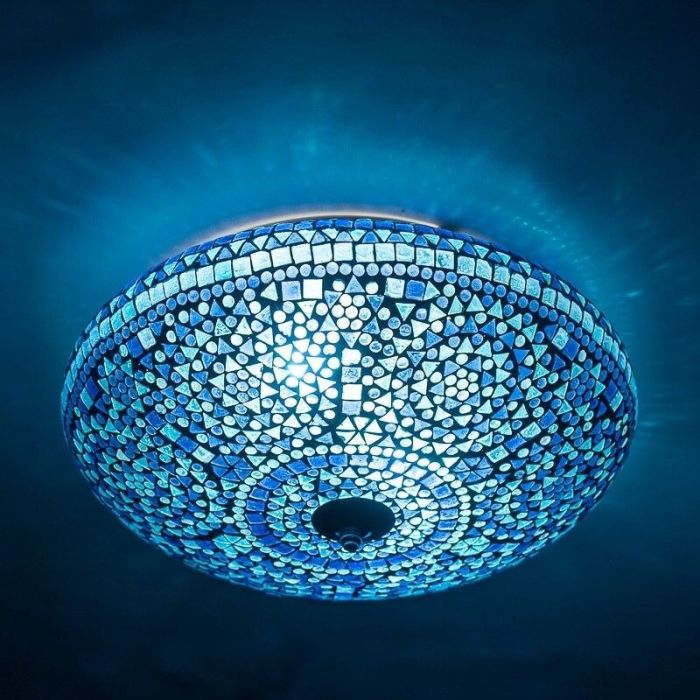 Plafoniera orientale blu in mosaico, Louay