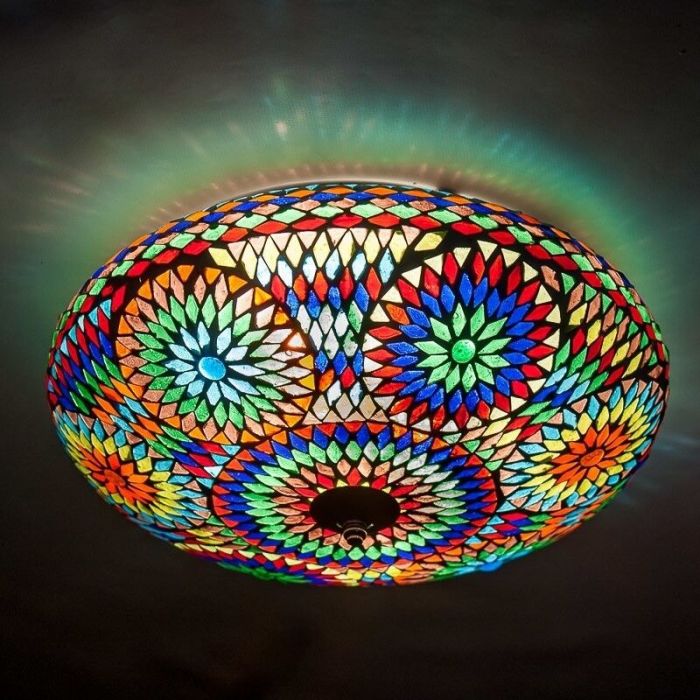 Plafoniera orientale multicolore in mosaico, Louay