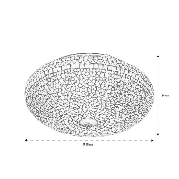 Plafoniera orientale trasparente in mosaico, Louay