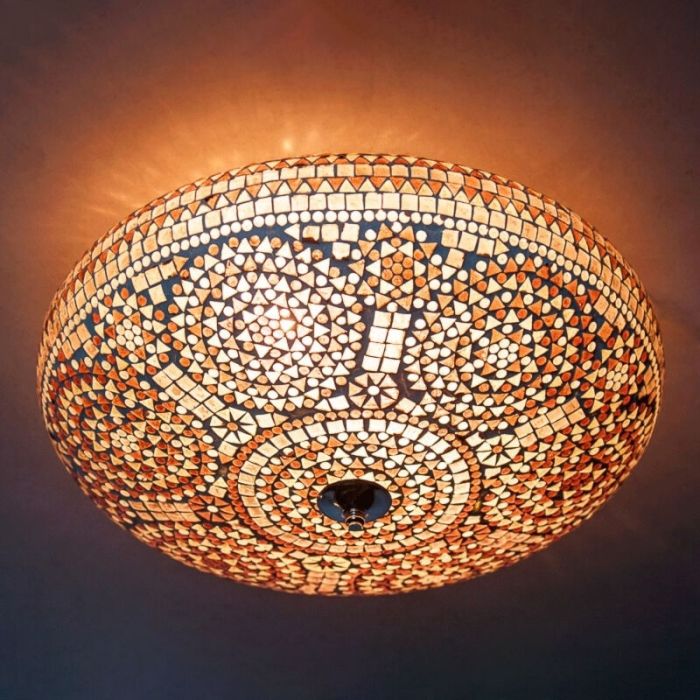 Plafoniera orientale viola in mosaico, Annas