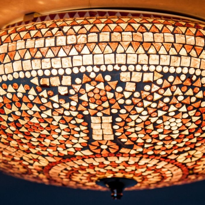 Plafoniera orientale viola in mosaico, Annas