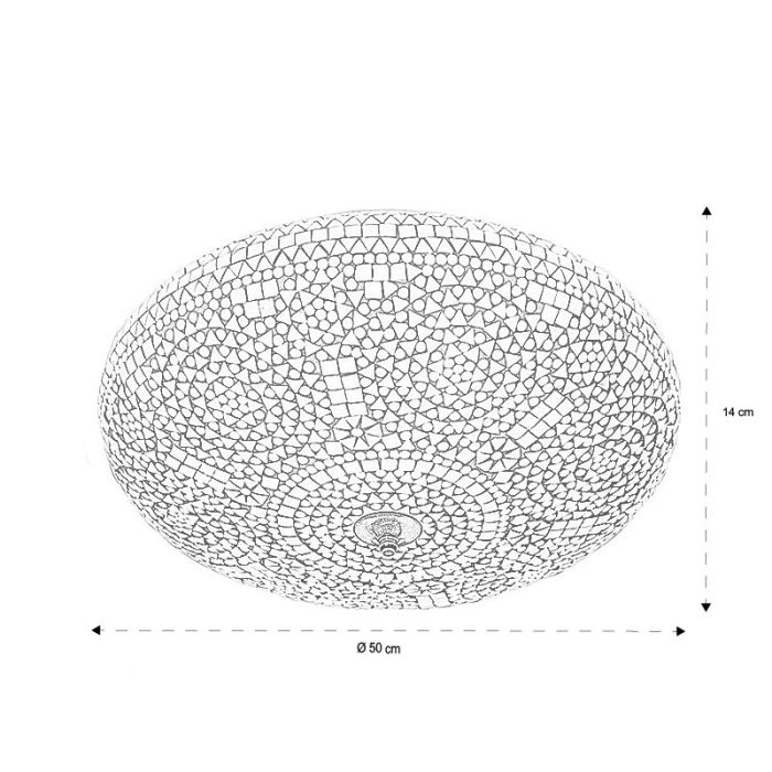 Plafoniera orientale trasparente in mosaico, Annas