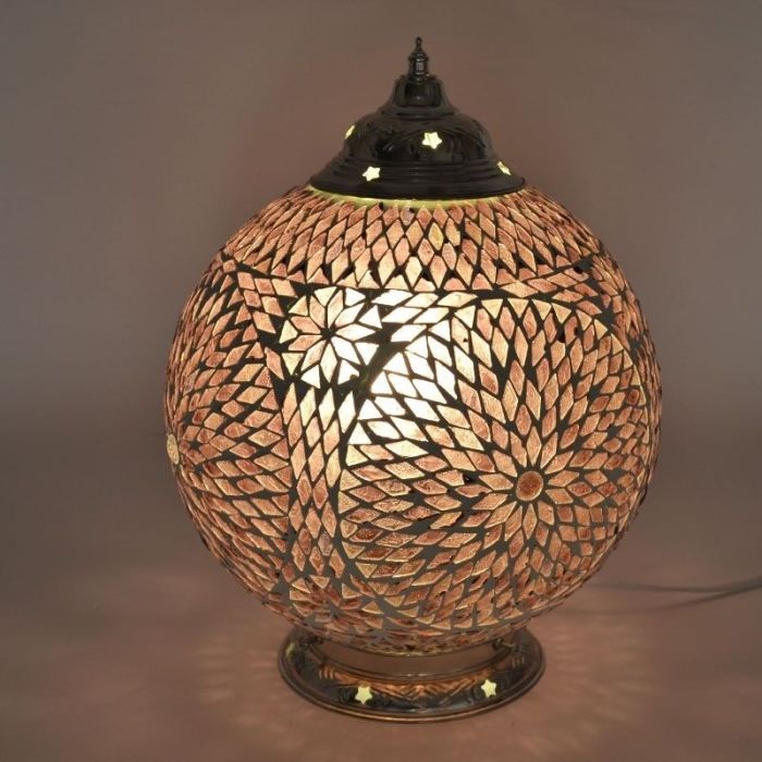 Lampada da tavolo orientale viola in mosaico, Dalil