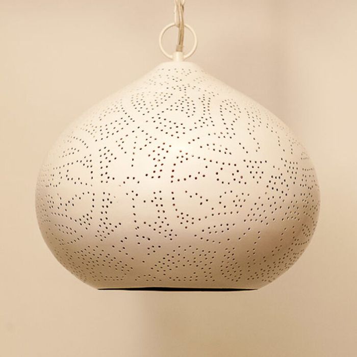 Lampada a sospensione orientale bianca, Noah