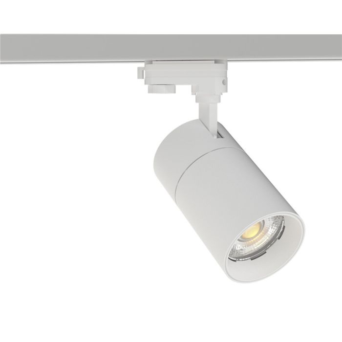Faretto trifase bianco Rozina, 20W, interruttore bianco, dimmerabile, Pro