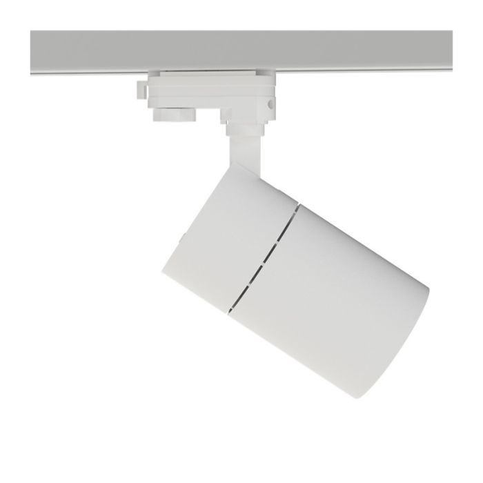 Faretto trifase bianco Rozina, 20W, interruttore bianco, dimmerabile, Pro