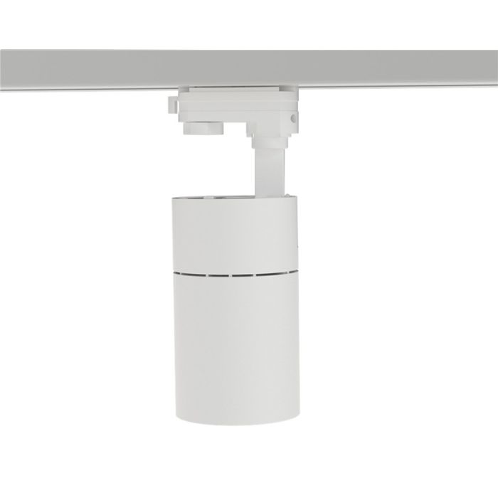 Faretto trifase bianco Rozina, 20W, interruttore bianco, dimmerabile, Pro