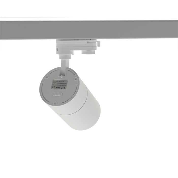 Faretto trifase bianco Rozina, 20W, interruttore bianco, dimmerabile, Pro