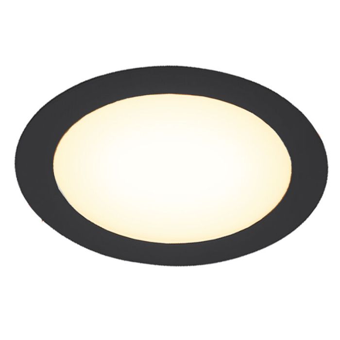 Downlight nero in alluminio, Umbriel, 24W, 3000K LED, IP44