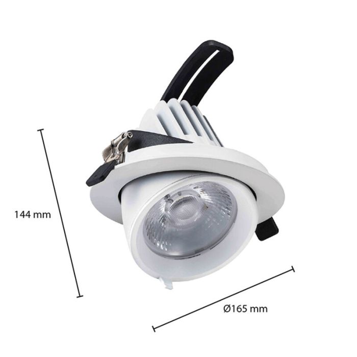 Downlight bianco in alluminio, Shanaya, 30W, white switch LED