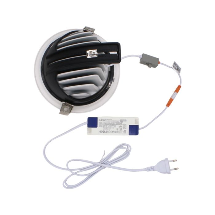 Downlight bianco in alluminio, Anjuli, 33W, white switch LED