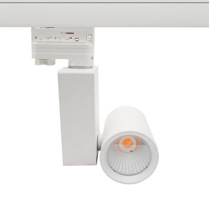 Faretto trifase bianco Deena, 28W, 3000K, Pro