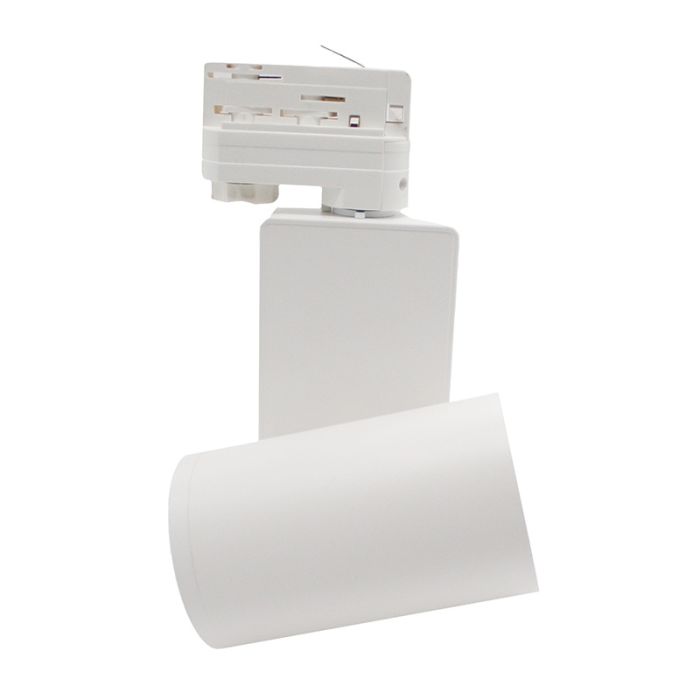 Faretto trifase bianco Deena, 28W, 3000K, Pro