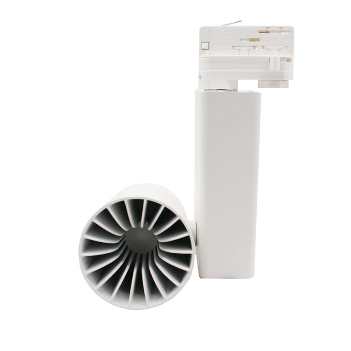 Faretto trifase bianco Deena, 28W, 3000K, Pro