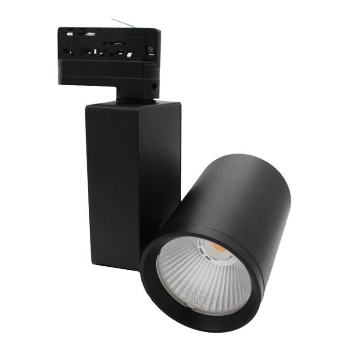 Faretto trifase nero Deena, 28W, 3000K, Pro