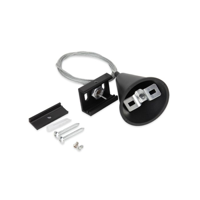 Set sospensione per illuminazione su binario trifase, 3 metri, nero, Pro