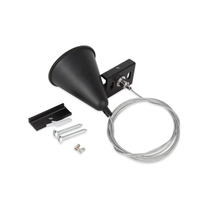 Set sospensione per illuminazione su binario trifase, 3 metri, nero, Pro