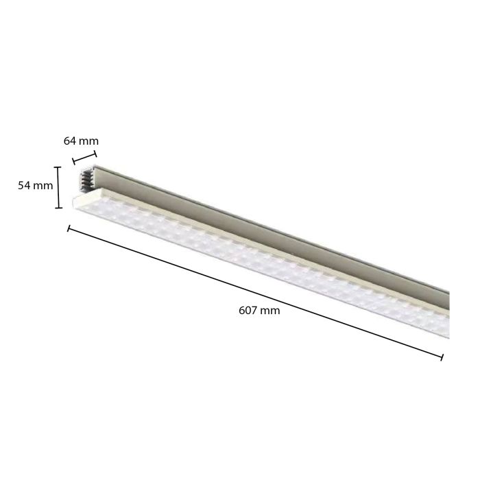 Apparecchio da binario trifase bianco Tora, 27W, 3000K, 60 cm, Pro